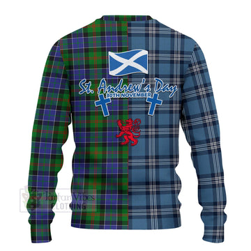 Tartan Vibes Clothing Paterson Tartan Knitted Sweater Happy St. Andrew's Day Half Tartan Style