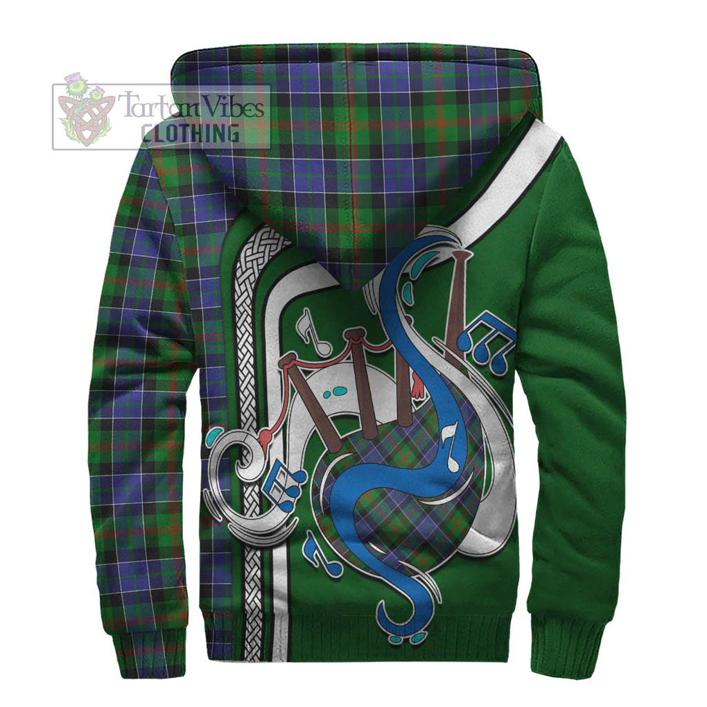 Paterson Tartan Sherpa Hoodie with Epic Bagpipe Style - Tartanvibesclothing Shop