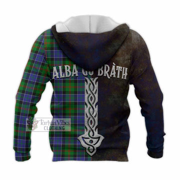 Paterson Tartan Family Crest Knitted Hoodie Alba Gu Brath Be Brave Lion Ancient Style