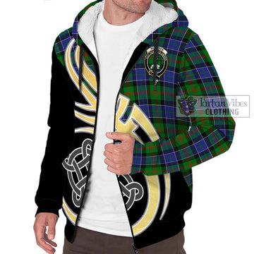 Paterson Tartan Sherpa Hoodie with Family Crest and Celtic Symbol Style - Tartan Vibes Clothing
