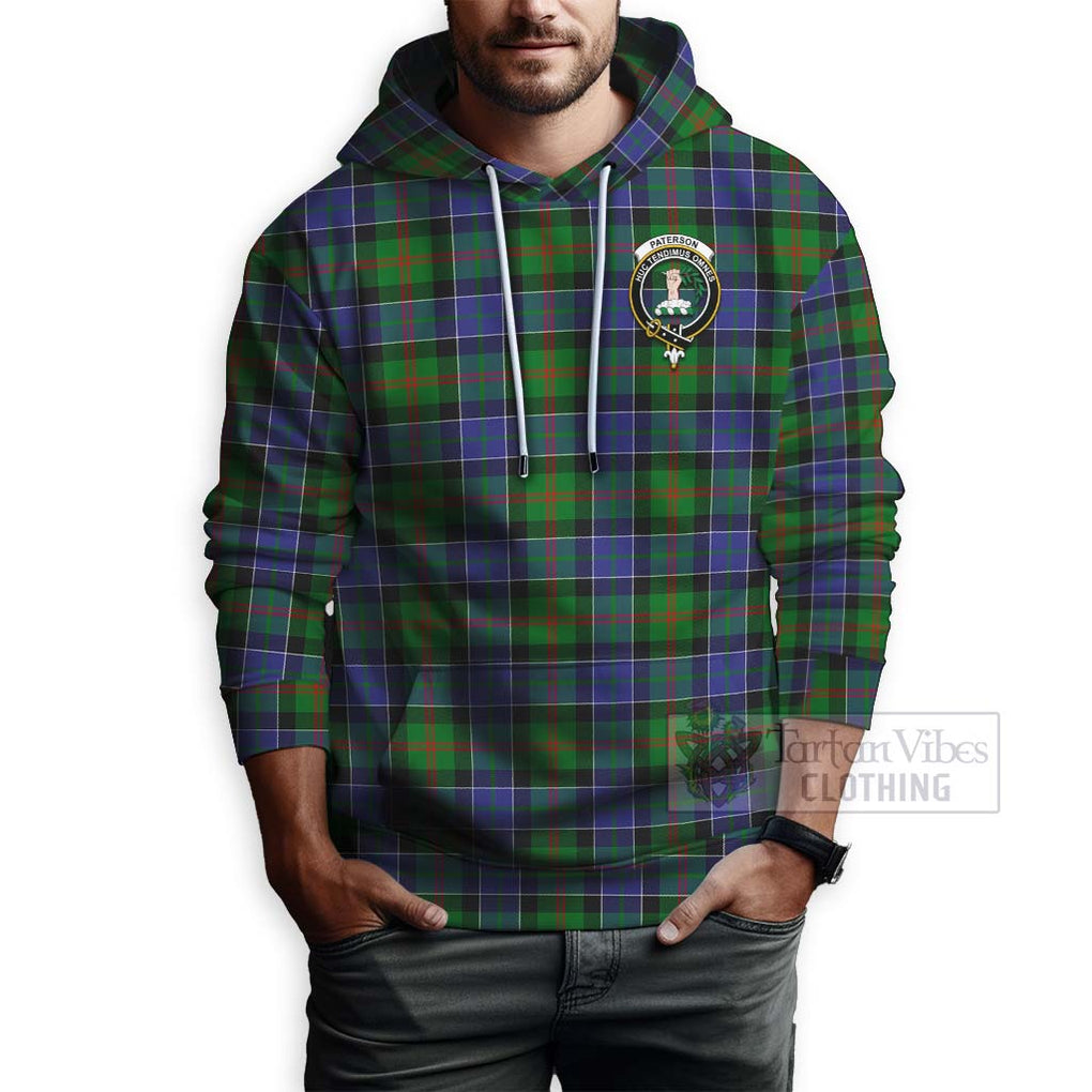 Tartan Vibes Clothing Paterson Tartan Hoodie with Family Crest Celtic Skull Style