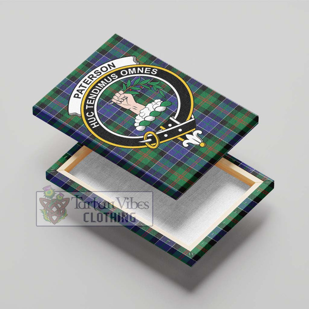 Paterson Tartan Canvas Print Wall Art with Family Crest - Tartan Vibes Clothing