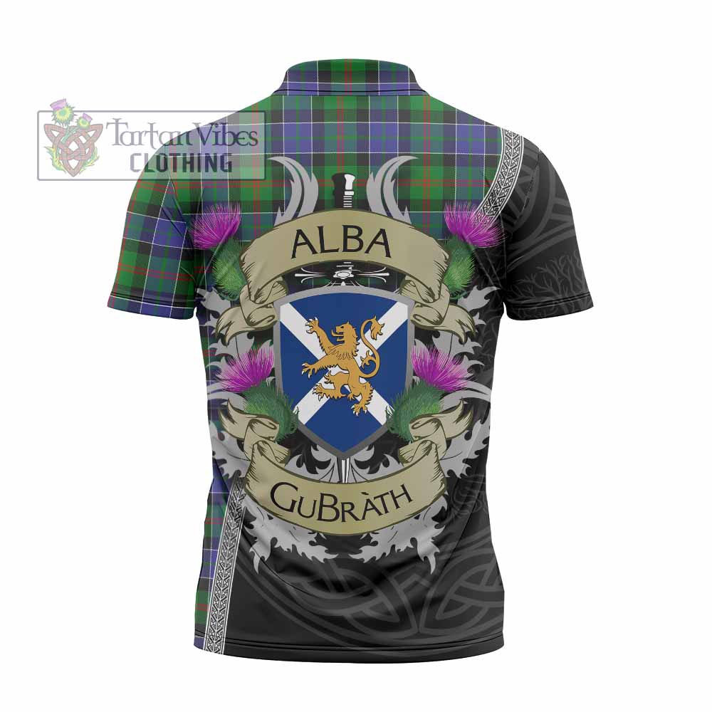 Tartan Vibes Clothing Paterson Tartan Family Crest Zipper Polo Shirt Lion Rampant Royal Thistle Shield Celtic Inspired
