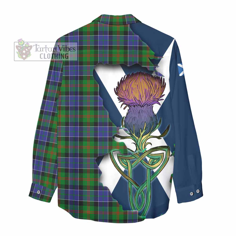 Tartan Vibes Clothing Paterson Tartan Family Crest Women's Casual Shirt Scottish Thistle Celtic Inspired