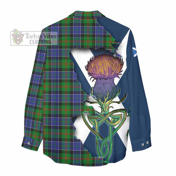Tartan Vibes Clothing Paterson Tartan Family Crest Women's Casual Shirt Scottish Thistle Celtic Inspired