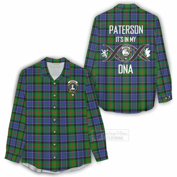Tartan Vibes Clothing Paterson Tartan Women's Casual Shirt with Family Crest DNA In Me Style