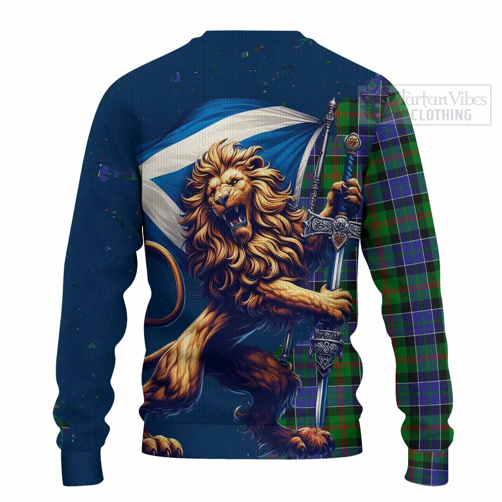 Tartan Vibes Clothing Paterson Tartan Family Crest Knitted Sweater with Scottish Majestic Lion