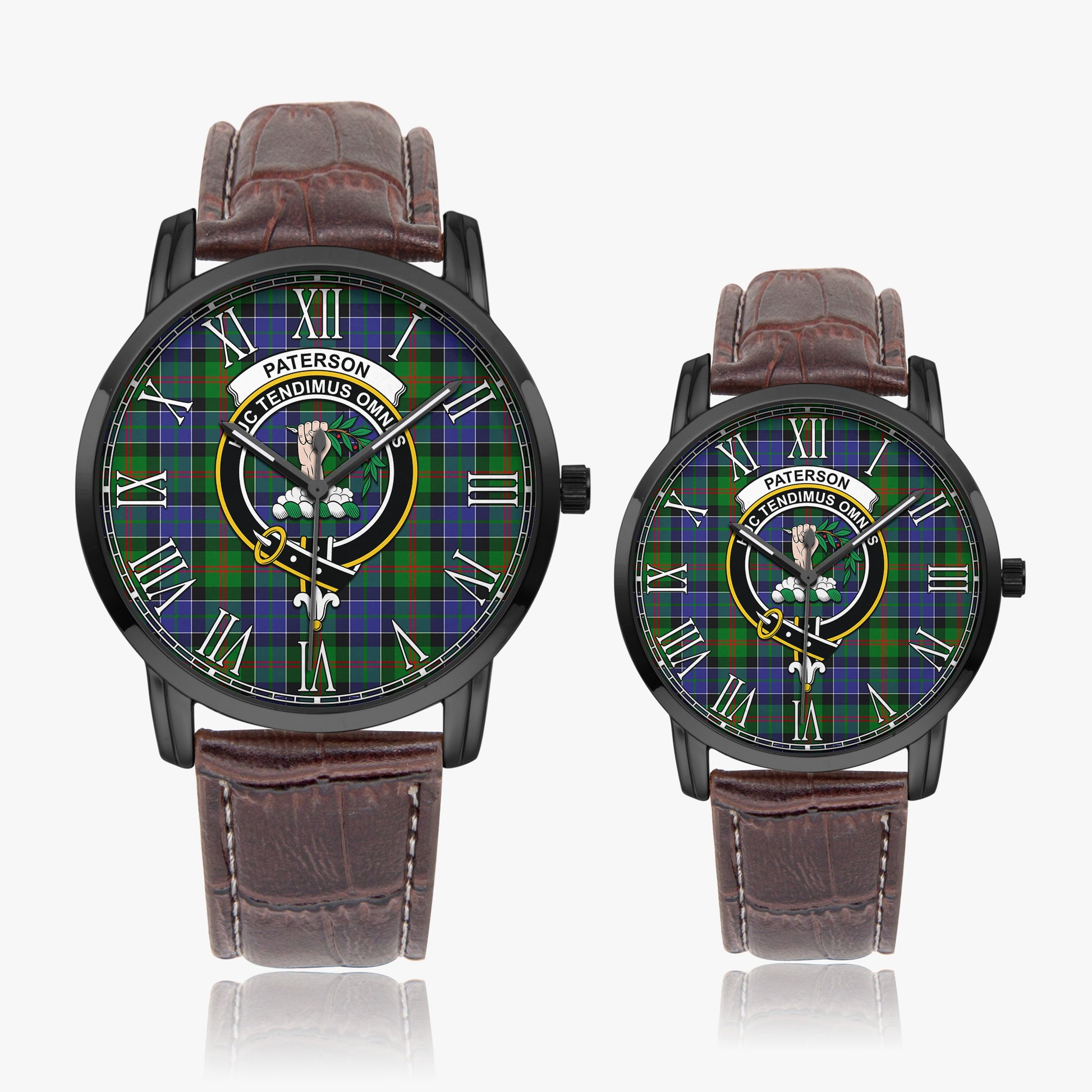 Paterson Tartan Family Crest Leather Strap Quartz Watch - Tartanvibesclothing
