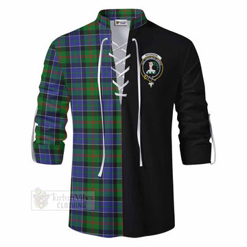 Tartan Vibes Clothing Paterson Tartan Ghillie Kilt Shirt with Family Crest and Half Of Me Style