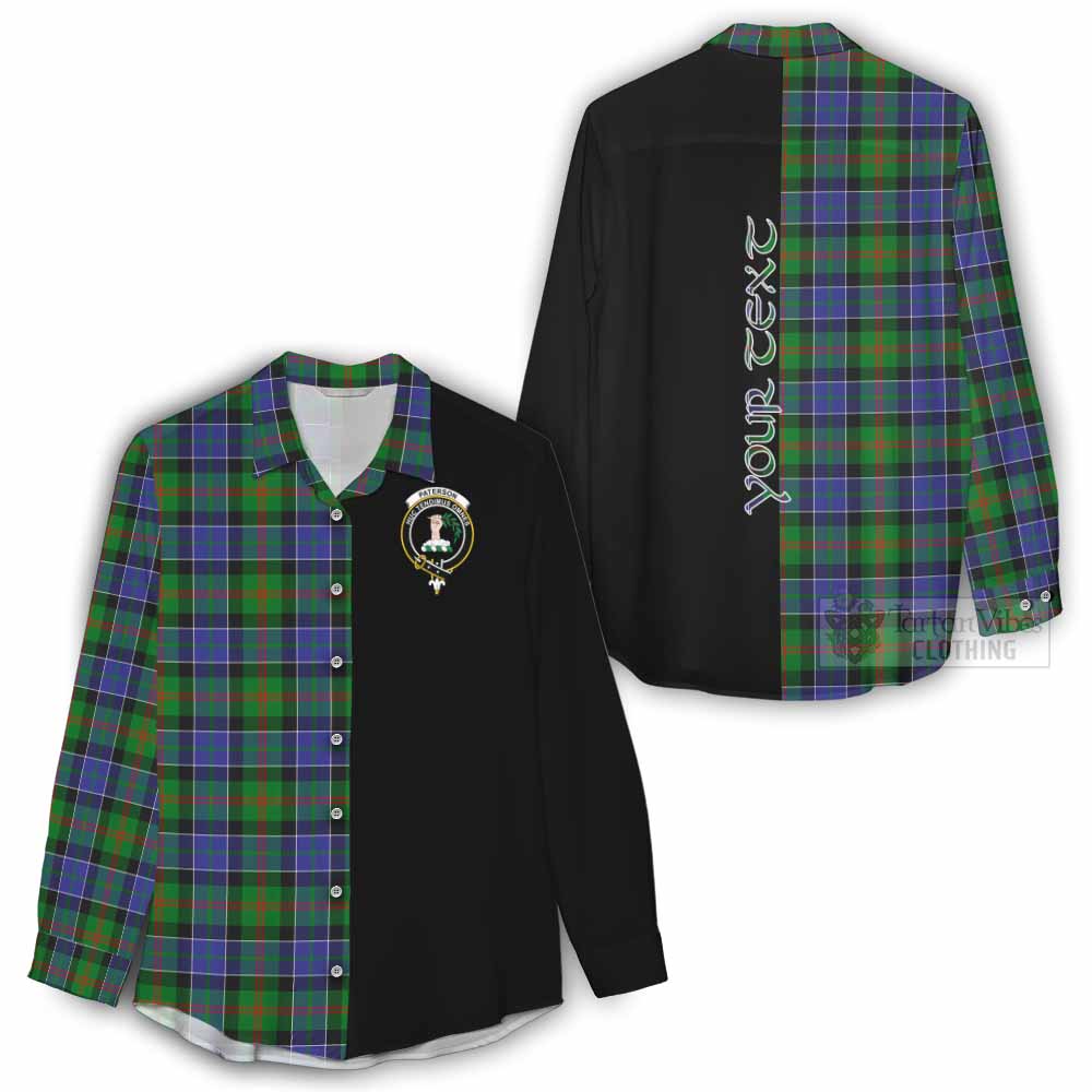 Tartan Vibes Clothing Paterson Tartan Women's Casual Shirt with Family Crest and Half Of Me Style