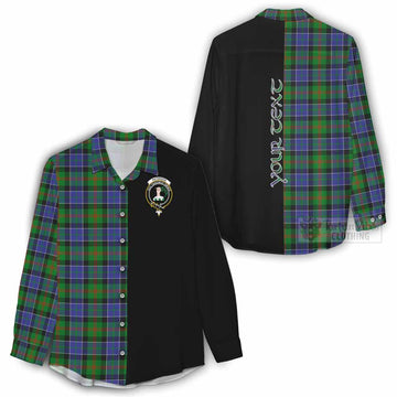 Tartan Vibes Clothing Paterson Tartan Women's Casual Shirt with Family Crest and Half Of Me Style