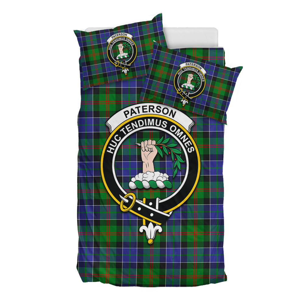 Paterson Tartan Bedding Set with Family Crest - Tartan Vibes Clothing