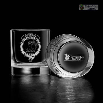 Paterson Clan Crest Engraved Whiskey Glass