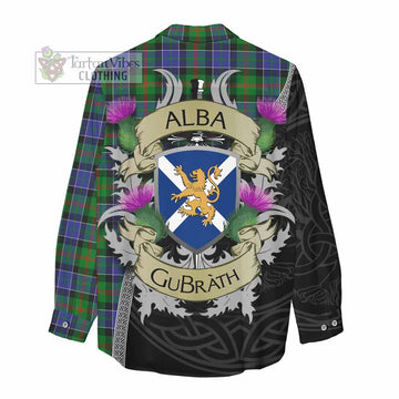 Tartan Vibes Clothing Paterson Tartan Family Crest Women's Casual Shirt Lion Rampant Royal Thistle Shield Celtic Inspired