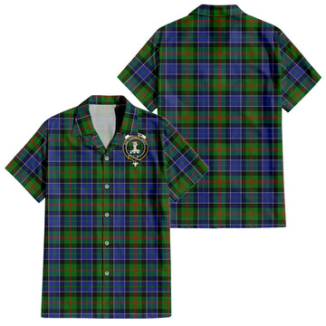 Paterson Tartan Short Sleeve Button Down Shirt with Family Crest