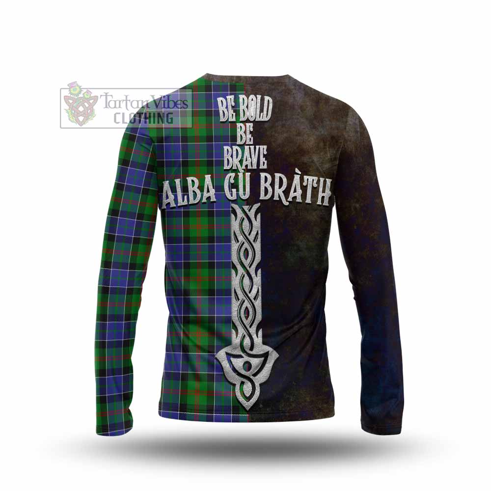 Tartan Vibes Clothing Paterson Tartan Family Crest Long Sleeve T-Shirt Alba Gu Brath Be Brave Lion Ancient Style