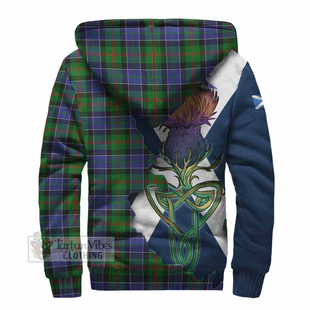 Tartan Vibes Clothing Paterson Tartan Family Crest Sherpa Hoodie Scottish Thistle Celtic Inspired