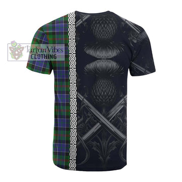 Tartan Vibes Clothing Paterson Tartan Cotton T-shirt with Family Crest Cross Sword Thistle Celtic Vibes