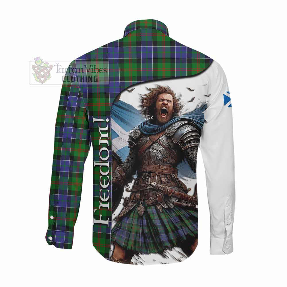 Tartan Vibes Clothing Paterson Crest Tartan Long Sleeve Button Shirt Inspired by the Freedom of Scottish Warrior