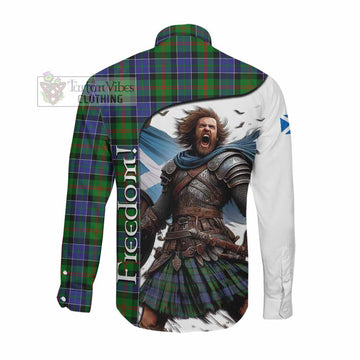 Tartan Vibes Clothing Paterson Crest Tartan Long Sleeve Button Shirt Inspired by the Freedom of Scottish Warrior
