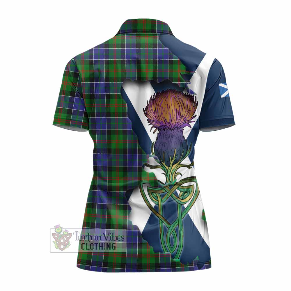 Tartan Vibes Clothing Paterson Tartan Family Crest Women's Polo Shirt Scottish Thistle Celtic Inspired