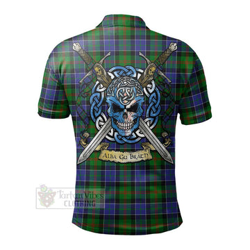 Tartan Vibes Clothing Paterson Tartan Polo Shirt with Family Crest Celtic Skull Style