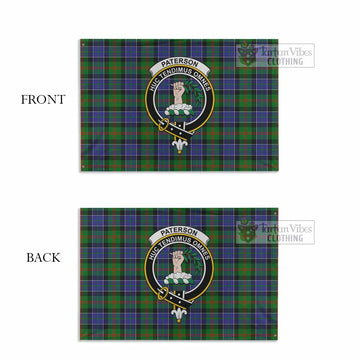 Tartan Vibes Clothing Paterson Tartan House Flag with Family Crest