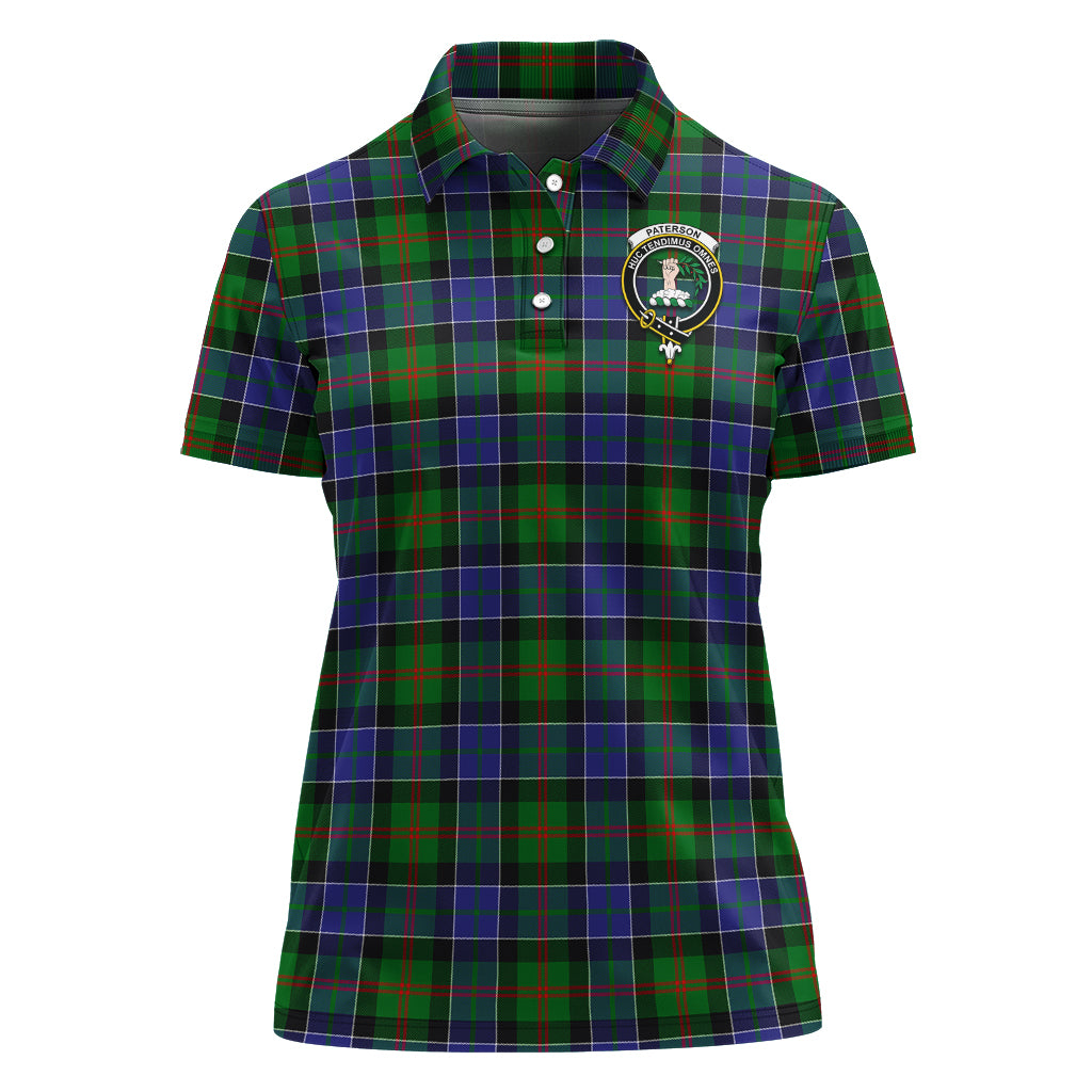 Paterson Tartan Polo Shirt with Family Crest For Women - Tartan Vibes Clothing