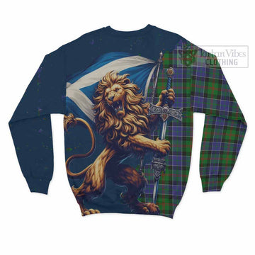 Tartan Vibes Clothing Paterson Tartan Family Crest Sweatshirt with Scottish Majestic Lion