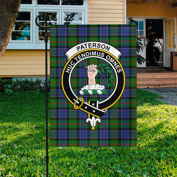 Paterson Tartan Flag with Family Crest