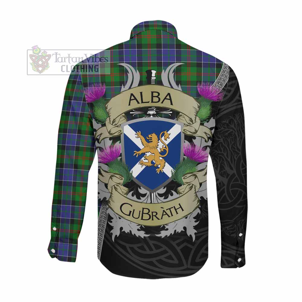Tartan Vibes Clothing Paterson Tartan Family Crest Long Sleeve Button Shirt Lion Rampant Royal Thistle Shield Celtic Inspired