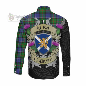 Tartan Vibes Clothing Paterson Tartan Family Crest Long Sleeve Button Shirt Lion Rampant Royal Thistle Shield Celtic Inspired