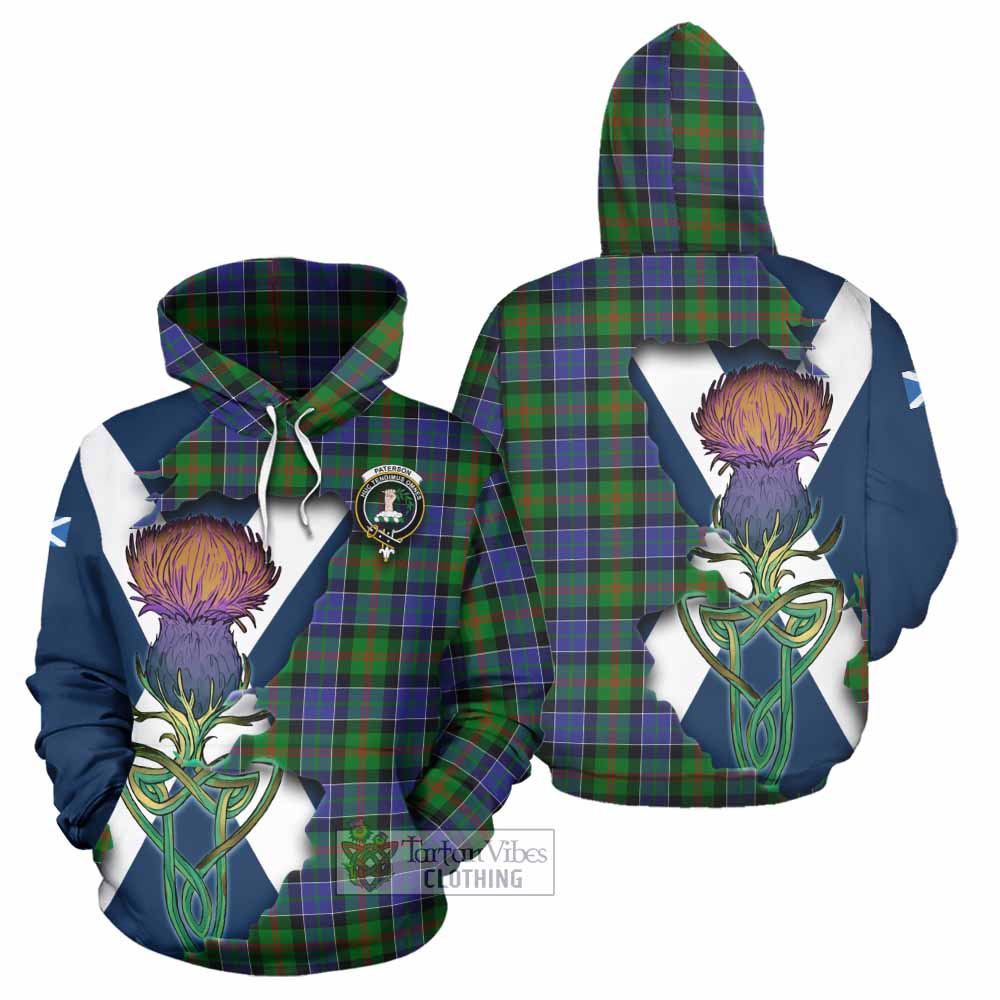 Tartan Vibes Clothing Paterson Tartan Family Crest Hoodie Scottish Thistle Celtic Inspired