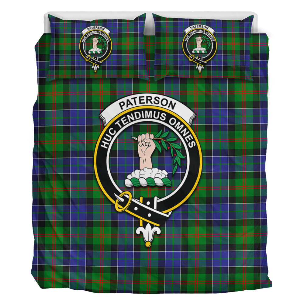 Paterson Tartan Bedding Set with Family Crest - Tartan Vibes Clothing