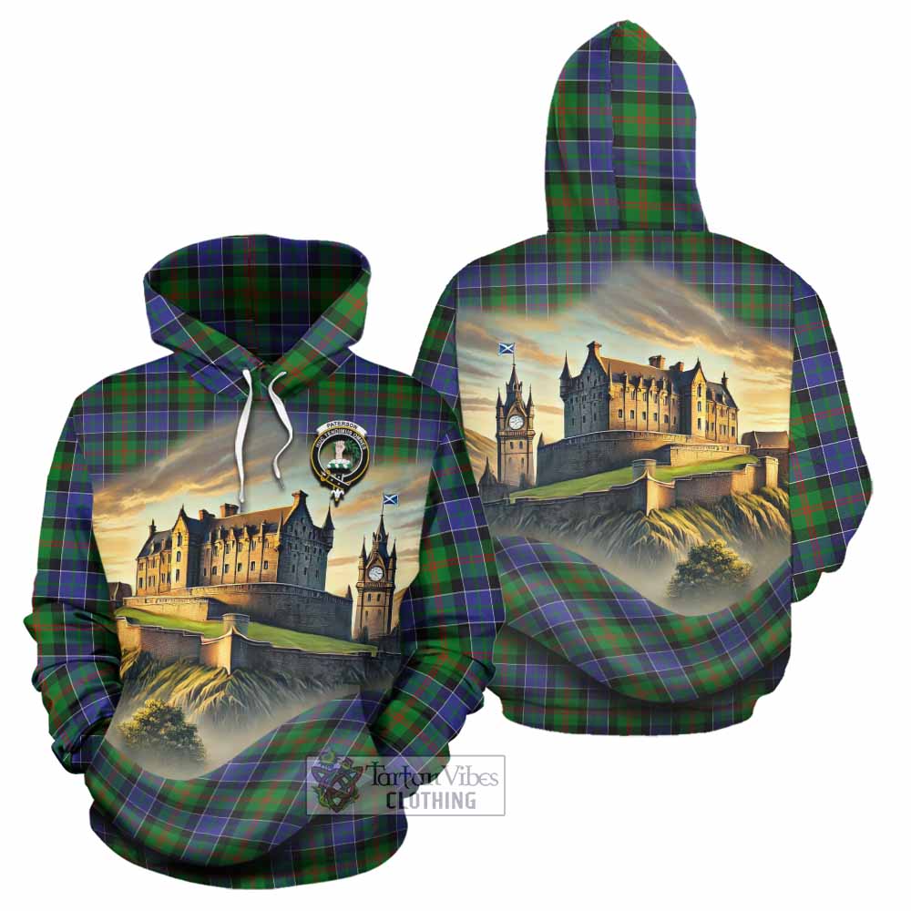 Tartan Vibes Clothing Paterson Tartan Family Crest Hoodie with Scottish Ancient Castle Style