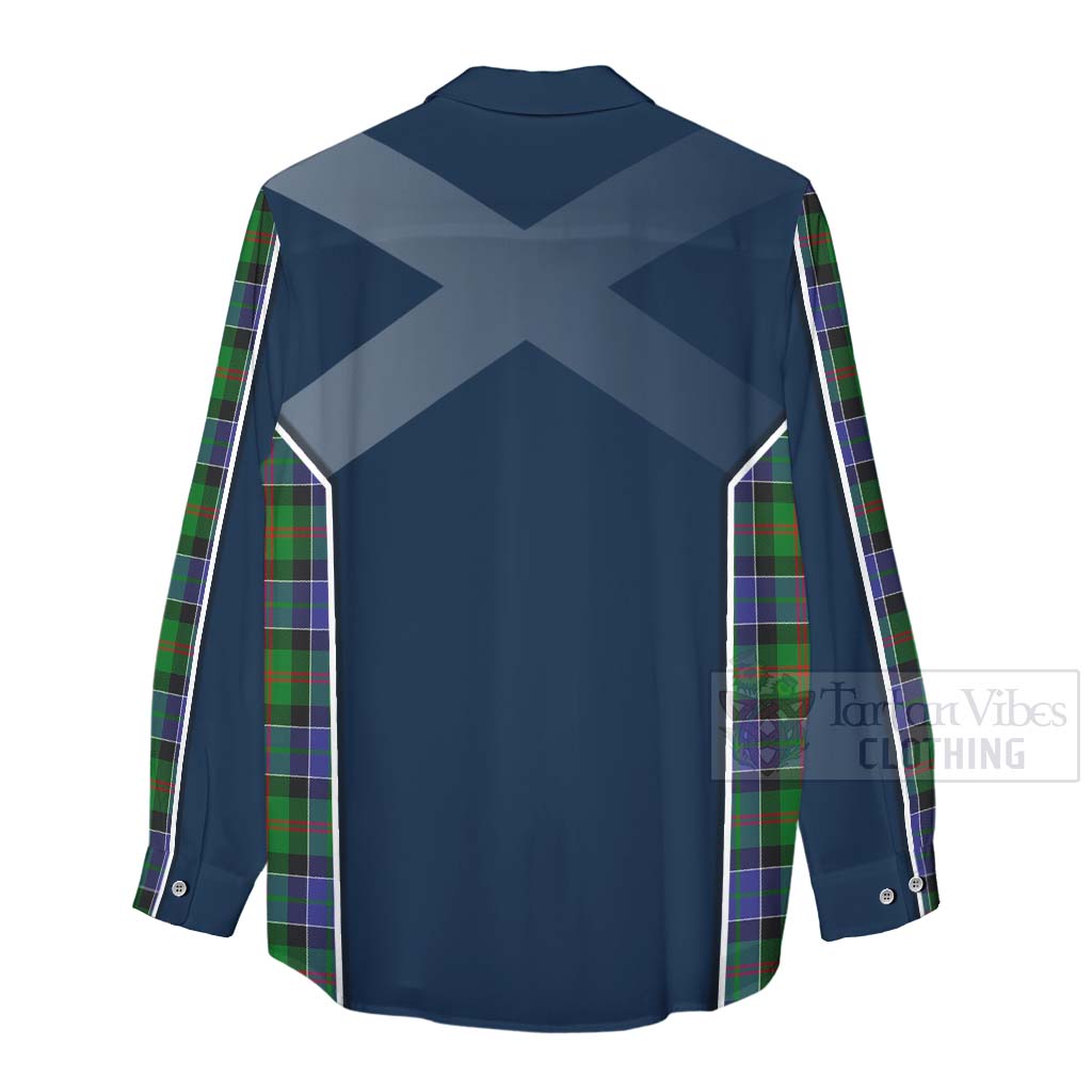 Tartan Vibes Clothing Paterson Tartan Women's Casual Shirt with Family Crest and Scottish Thistle Vibes Sport Style
