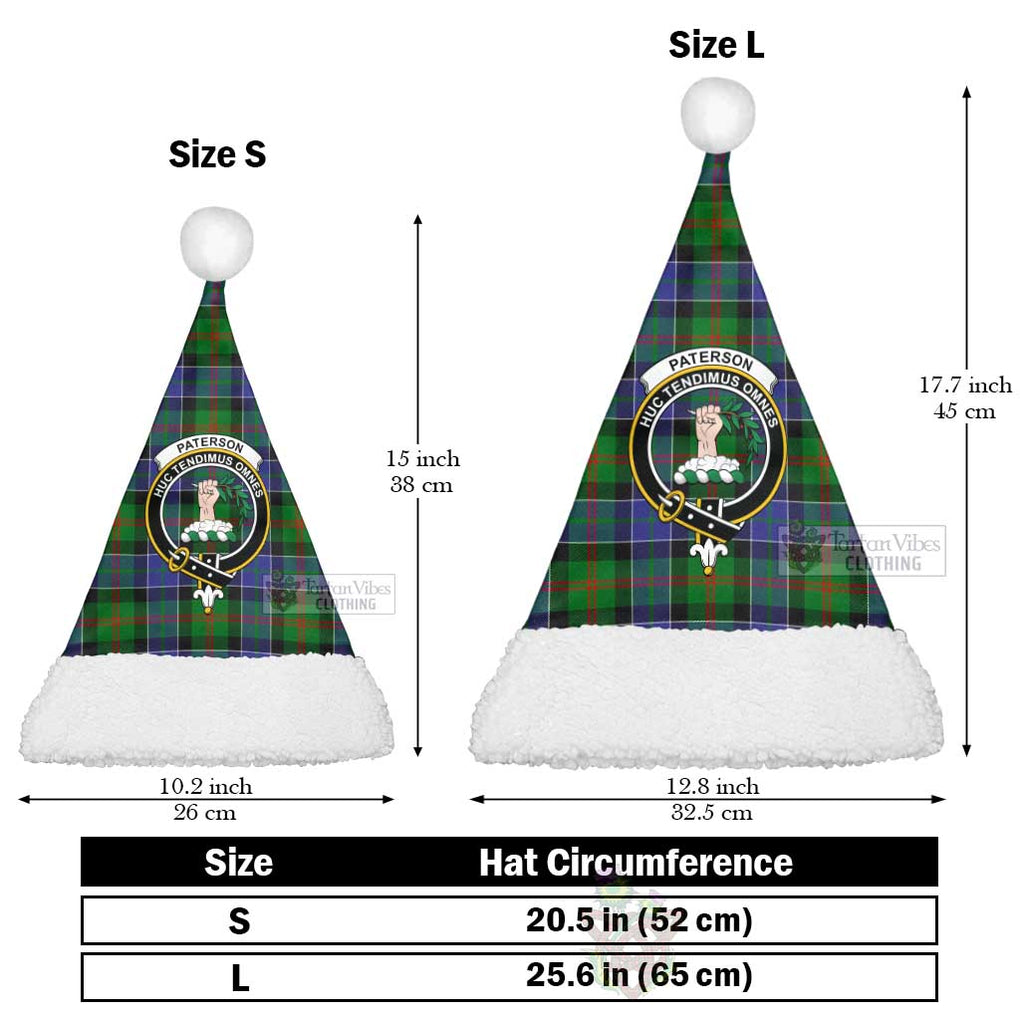 Tartan Vibes Clothing Paterson Tartan Christmas Santa Hats with Family Crest