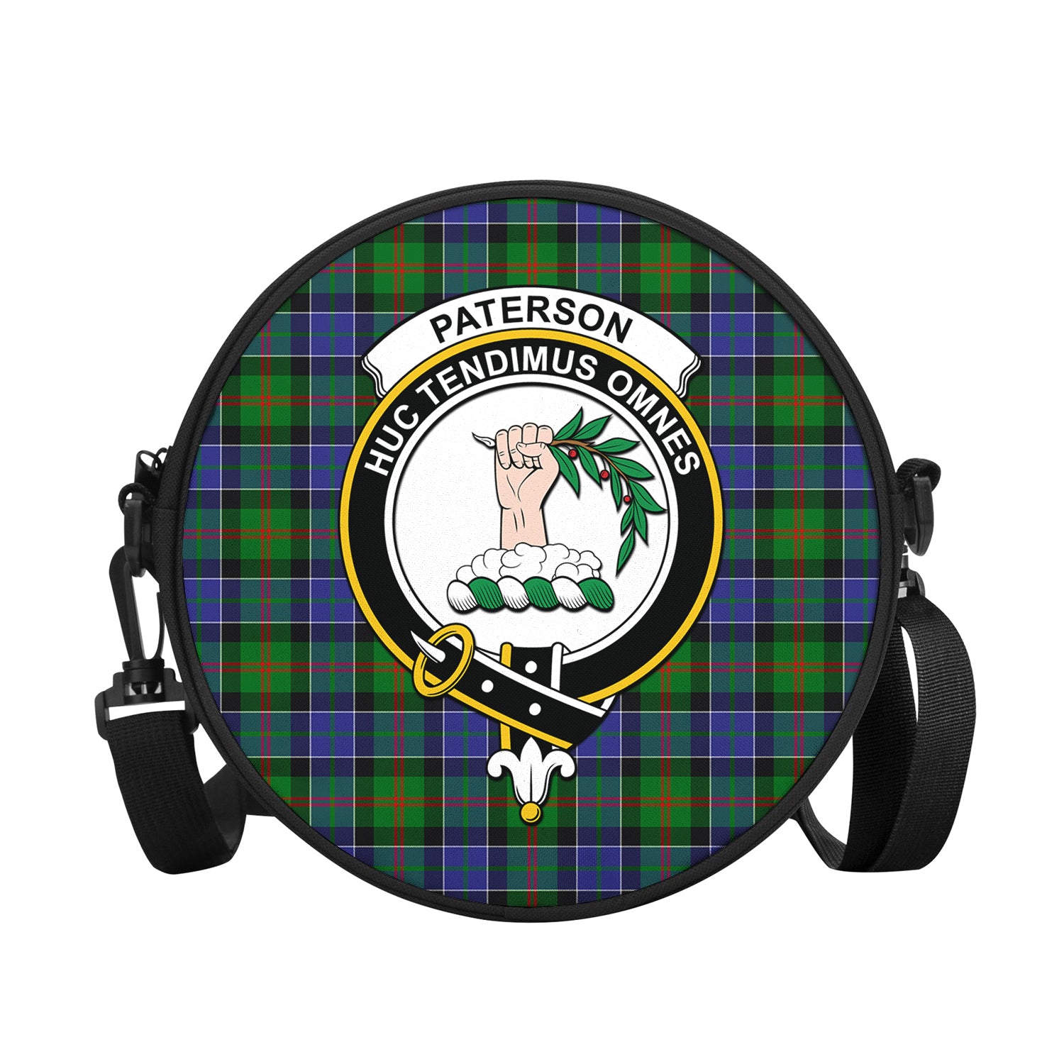 Paterson Tartan Round Satchel Bags with Family Crest - Tartan Vibes Clothing