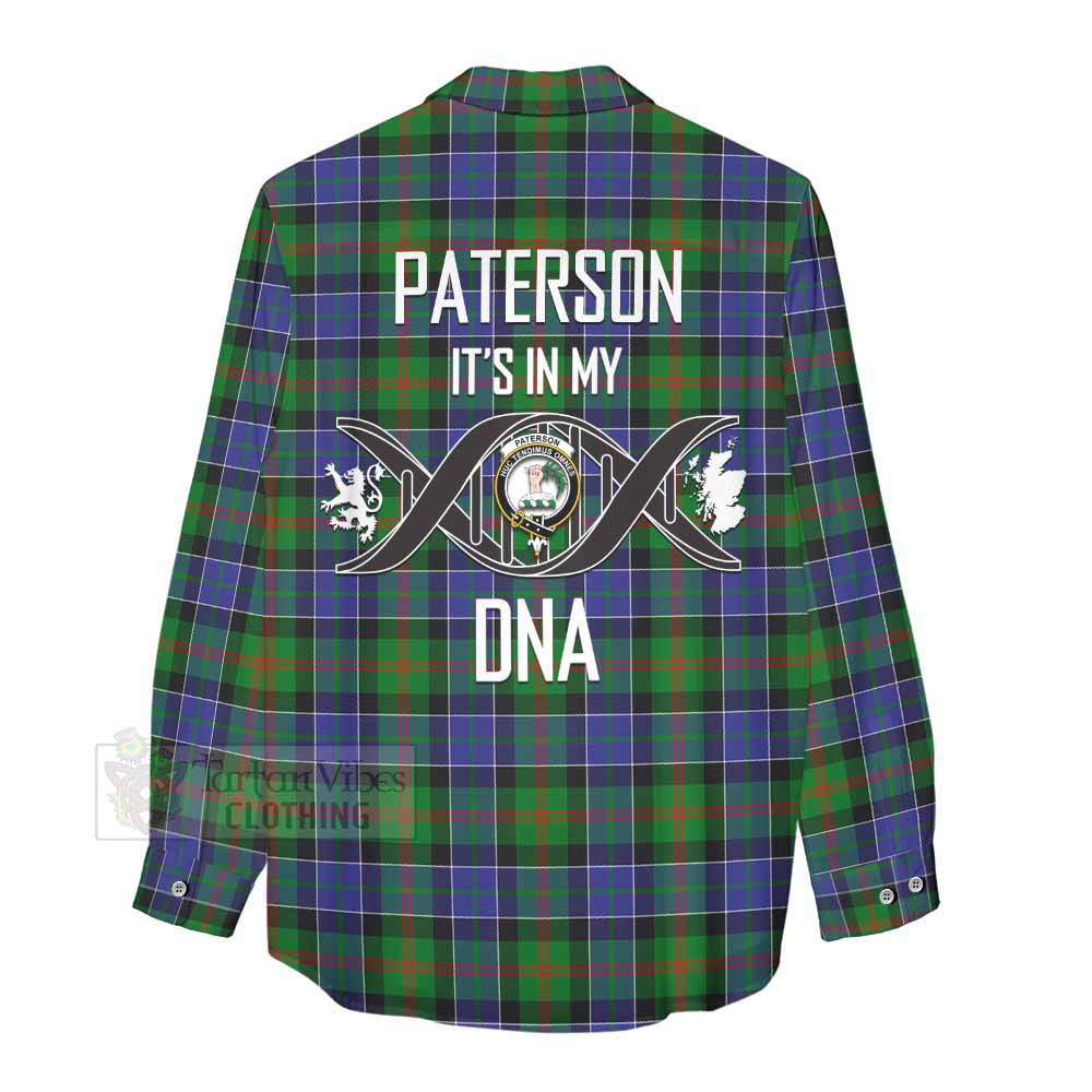 Tartan Vibes Clothing Paterson Tartan Women's Casual Shirt with Family Crest DNA In Me Style