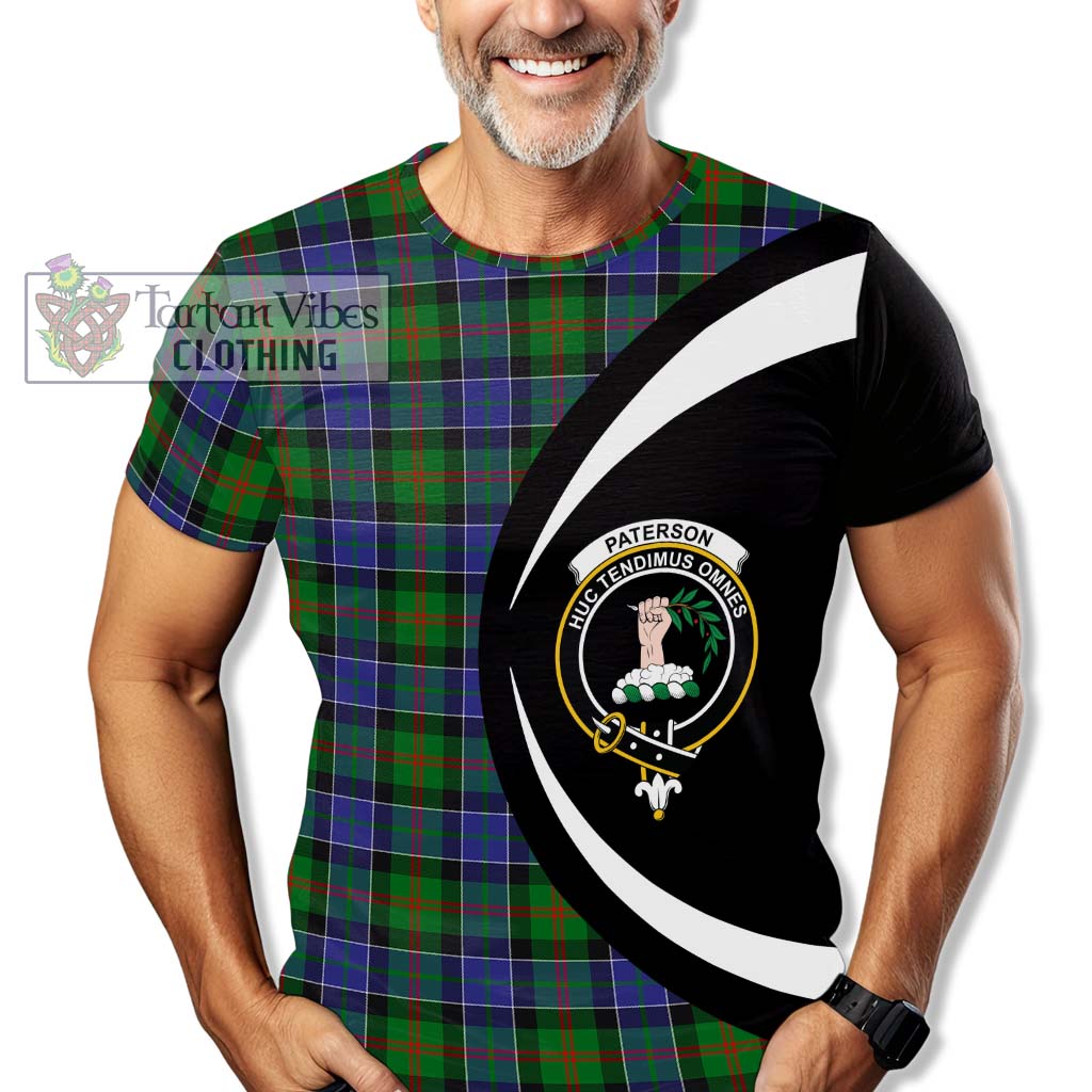 Tartan Vibes Clothing Paterson Tartan T-Shirt with Family Crest Circle Style