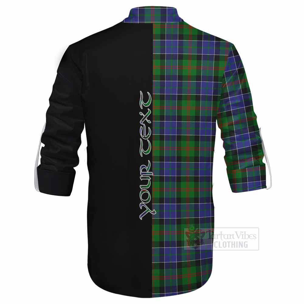 Tartan Vibes Clothing Paterson Tartan Ghillie Kilt Shirt with Family Crest and Half Of Me Style