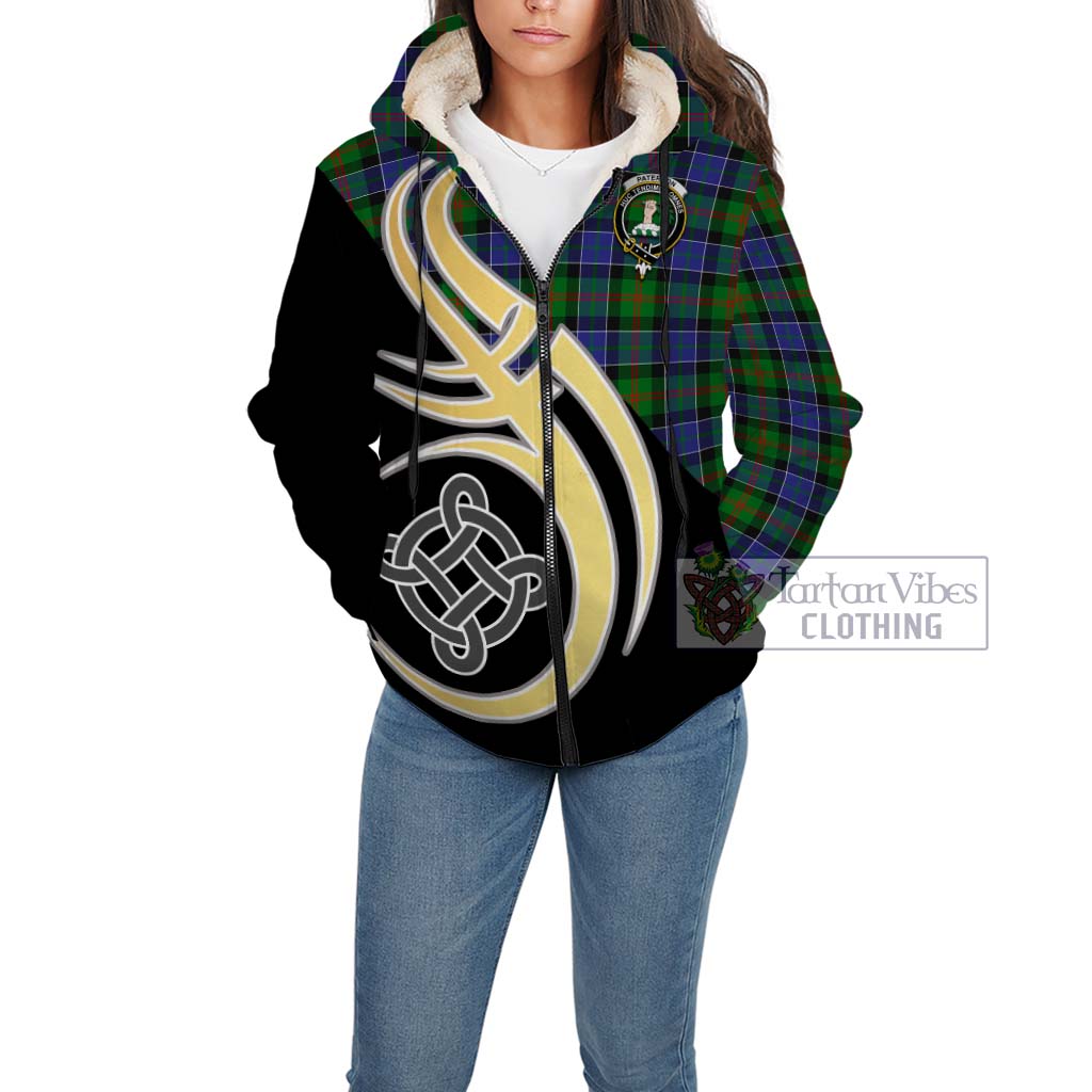 Paterson Tartan Sherpa Hoodie with Family Crest and Celtic Symbol Style Unisex - Tartan Vibes Clothing