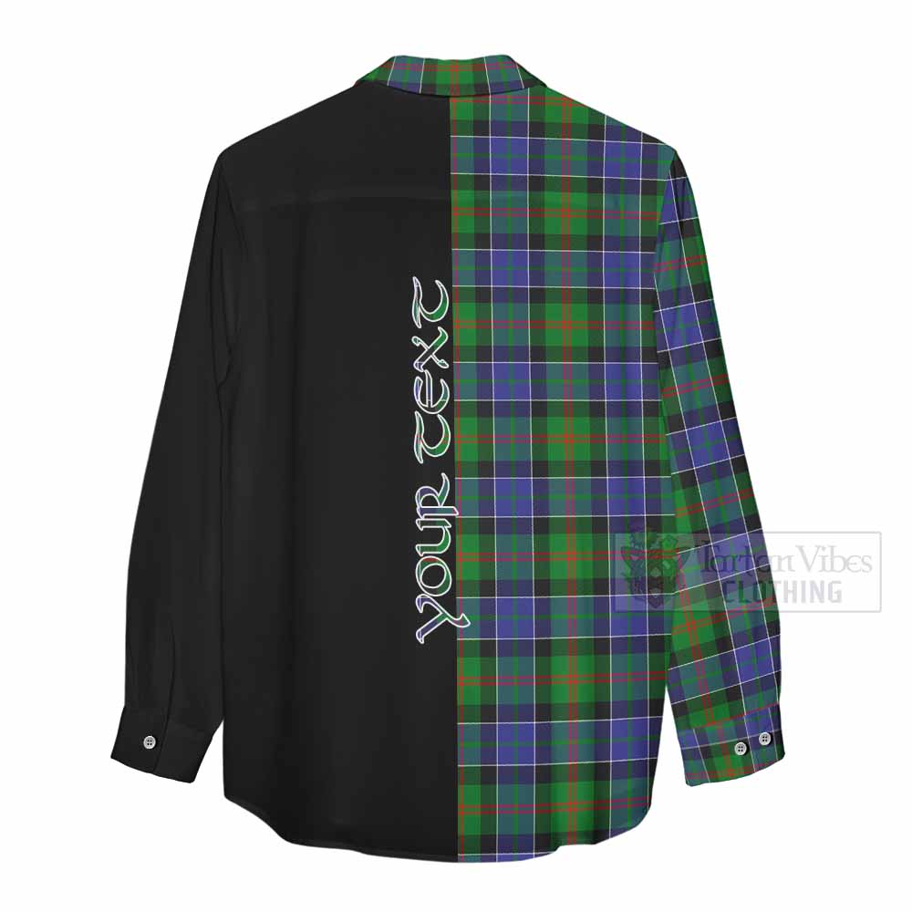 Tartan Vibes Clothing Paterson Tartan Women's Casual Shirt with Family Crest and Half Of Me Style