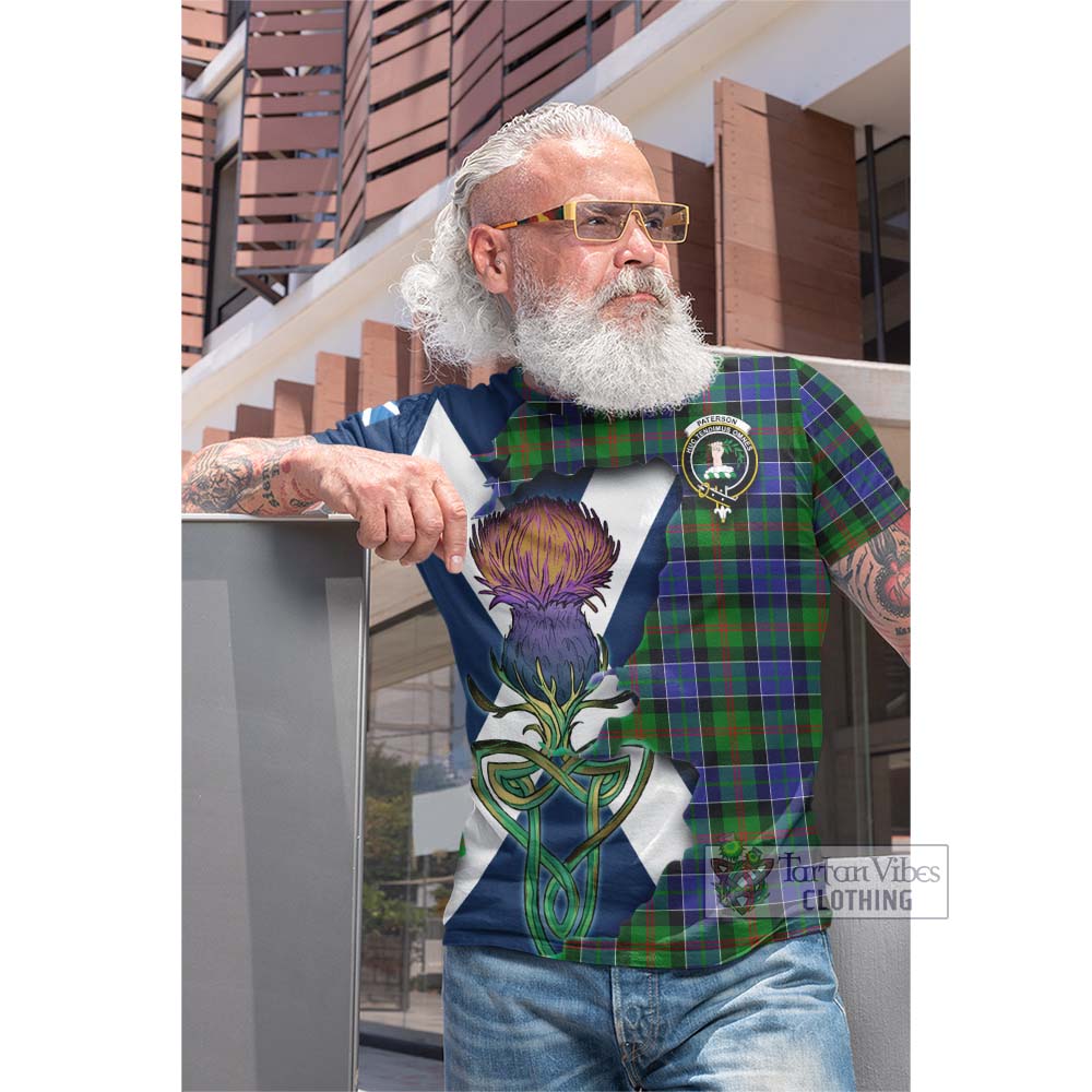 Tartan Vibes Clothing Paterson Tartan Family Crest Cotton T-shirt Scottish Thistle Celtic Inspired