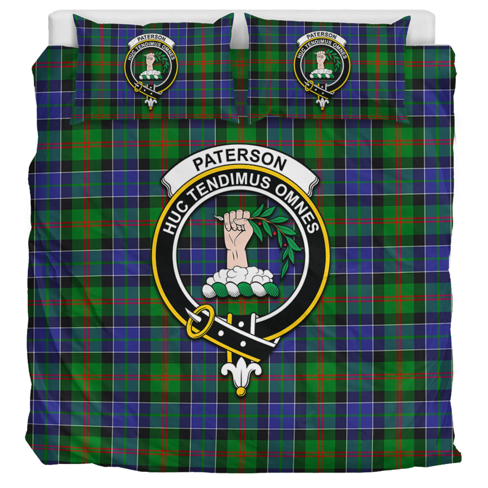 Paterson Tartan Bedding Set with Family Crest UK Bedding Set UK Super King 104*94 inch - Tartan Vibes Clothing
