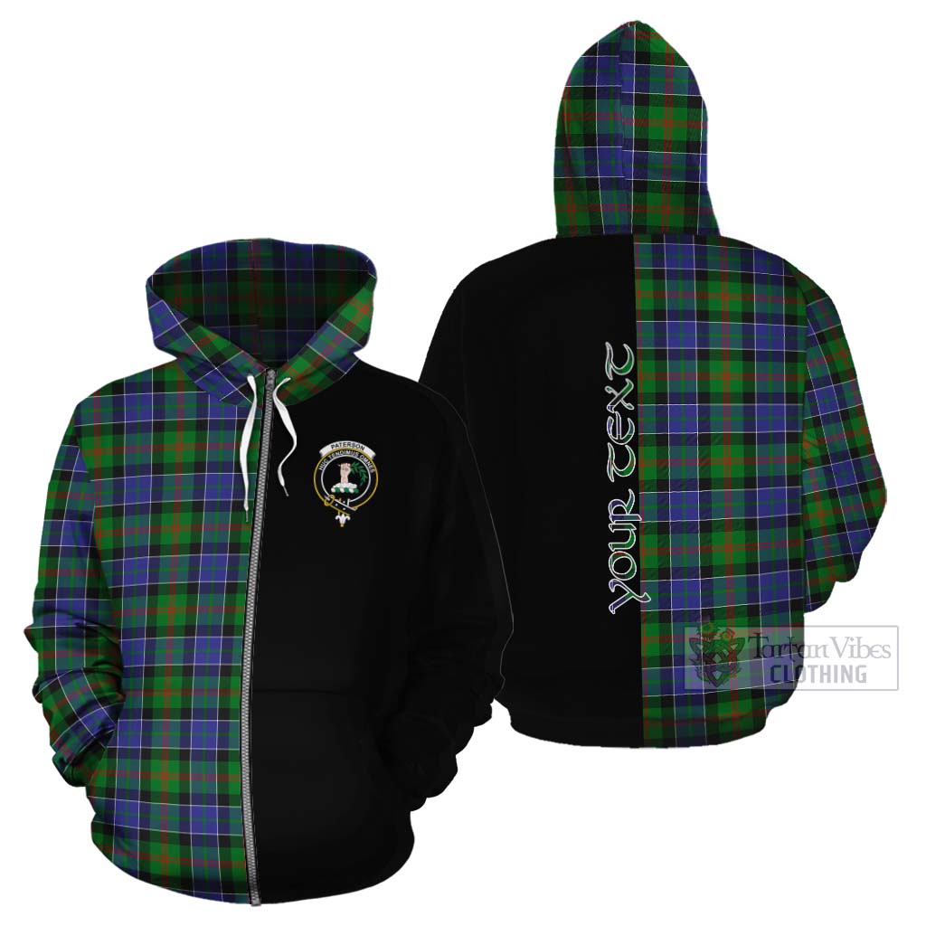 Tartan Vibes Clothing Paterson Tartan Cotton Hoodie with Family Crest and Half Of Me Style