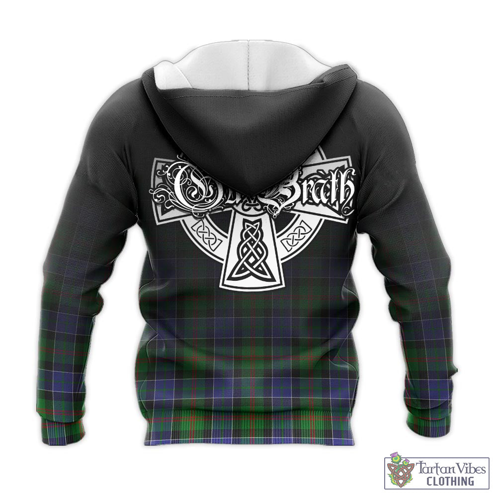 Tartan Vibes Clothing Paterson Tartan Knitted Hoodie Featuring Alba Gu Brath Family Crest Celtic Inspired