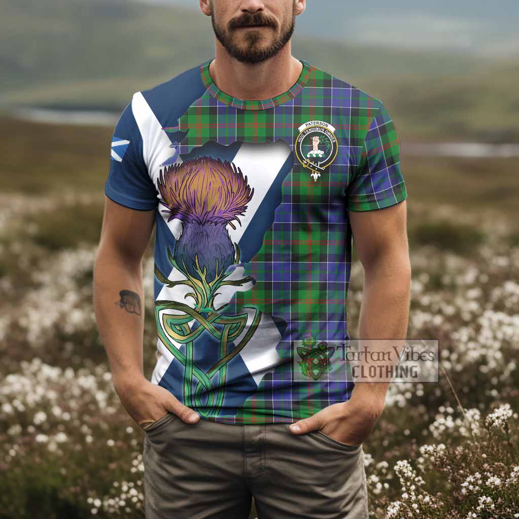 Tartan Vibes Clothing Paterson Tartan Family Crest T-Shirt Scottish Thistle Celtic Inspired