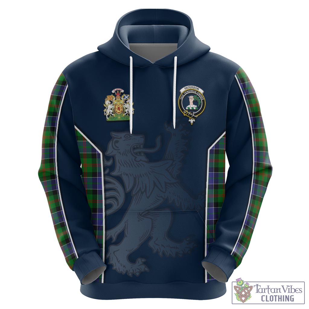 Tartan Vibes Clothing Paterson Tartan Hoodie with Family Crest and Lion Rampant Vibes Sport Style