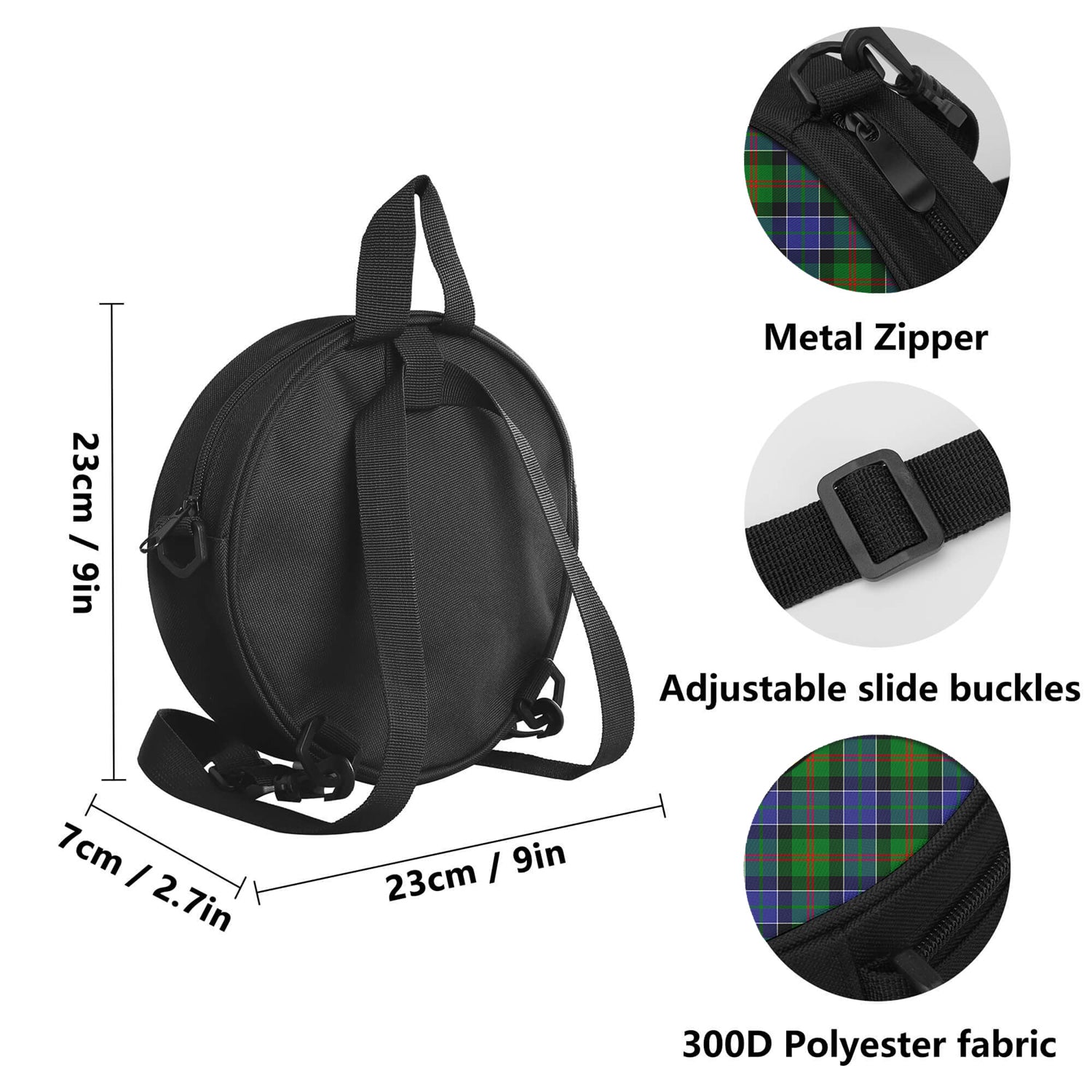 Paterson Tartan Round Satchel Bags with Family Crest - Tartan Vibes Clothing